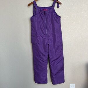 London Fog Purple Insulated Snow Bib Overalls Pants Size M Girls 10-12 Winter